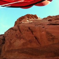 Flying into Antelope Canyon near Page, AZ.